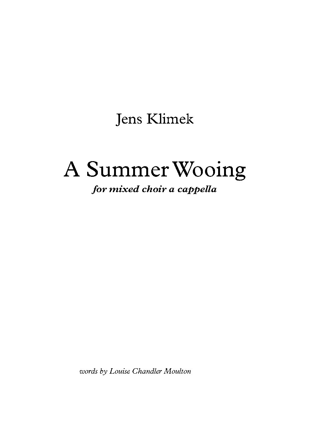 A Summer Wooing
