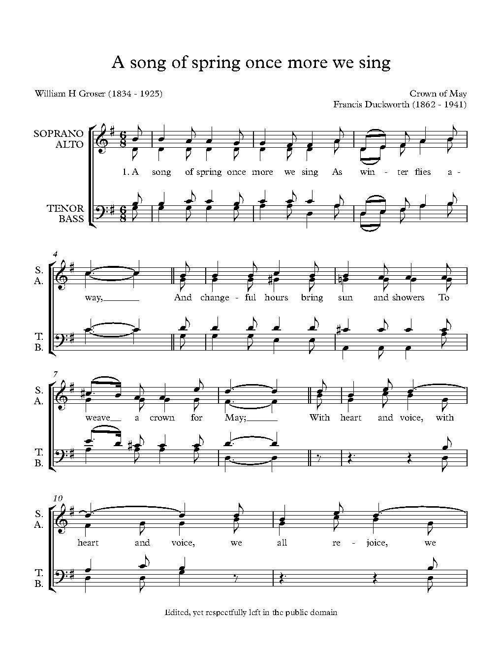 A song of spring once more we sing