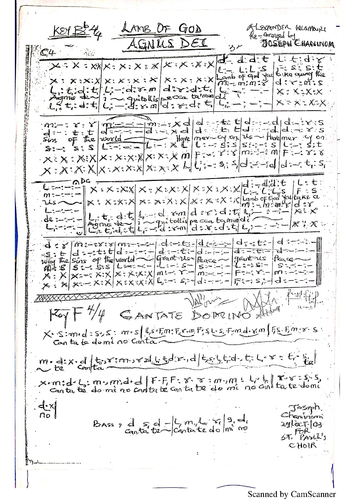 Agnus Dei (l,t,dt,l,)
