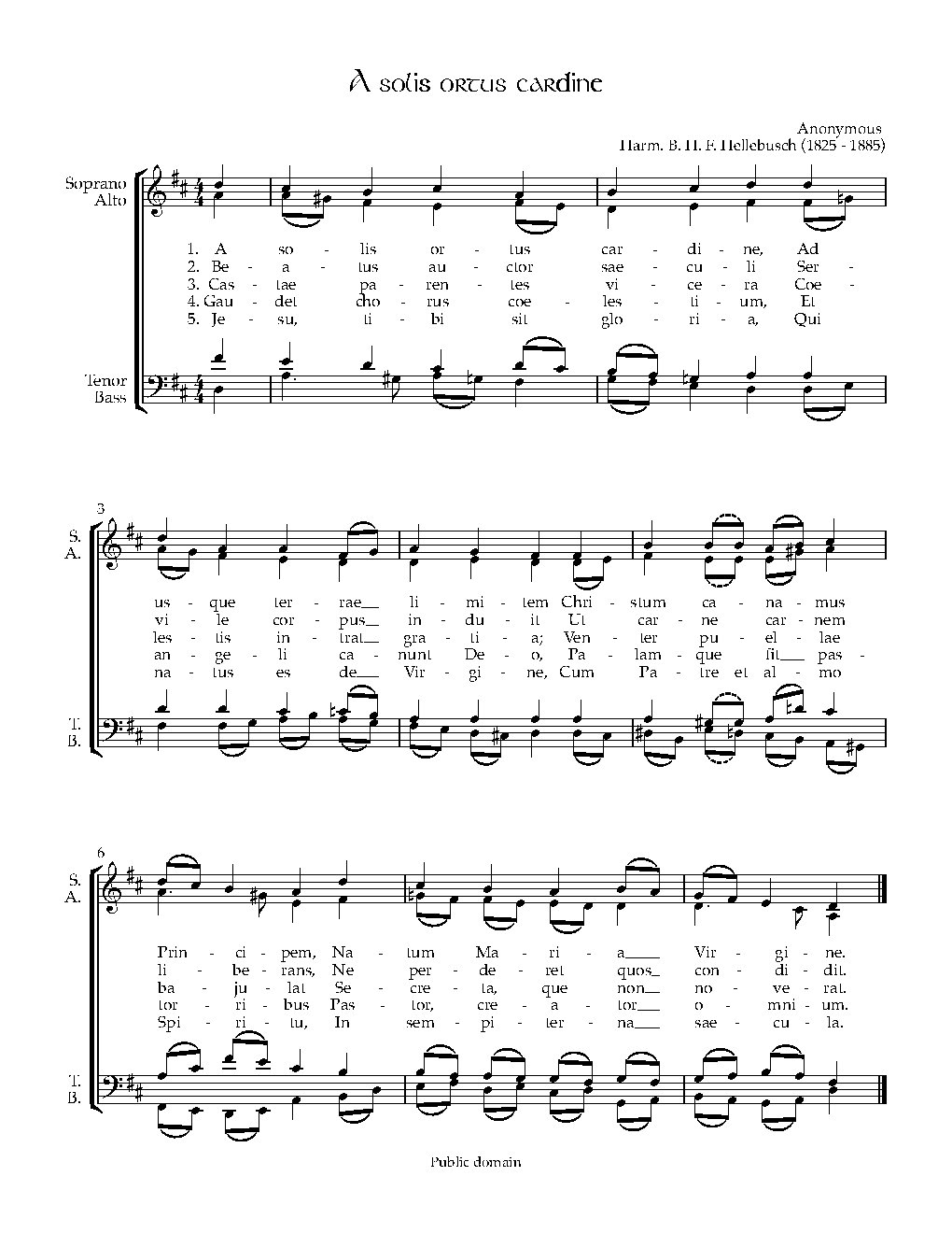 A solis ortus - Choir Script PDF Thumbnail