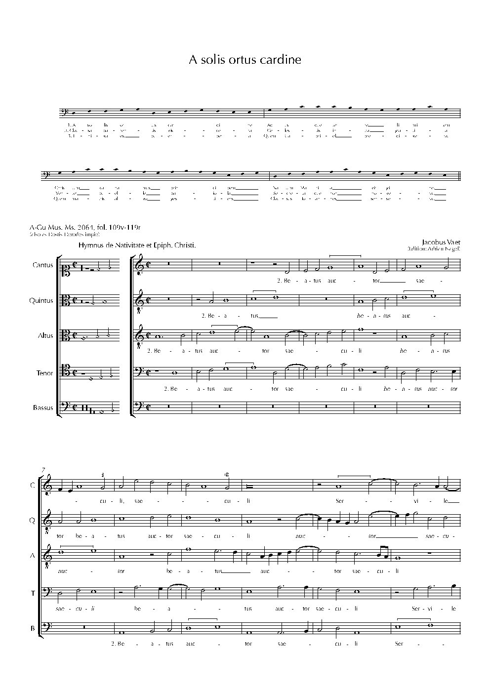 A solis ortus cardine - Choir Script PDF Thumbnail