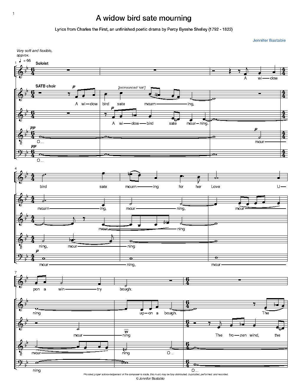 A widow-bird sate mourning - Choir Script PDF Thumbnail