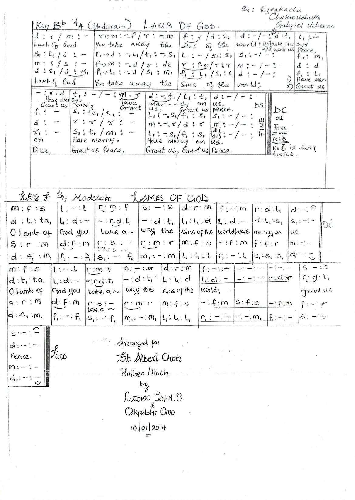 Lamb Of God 5 - Download Choir Script PDF