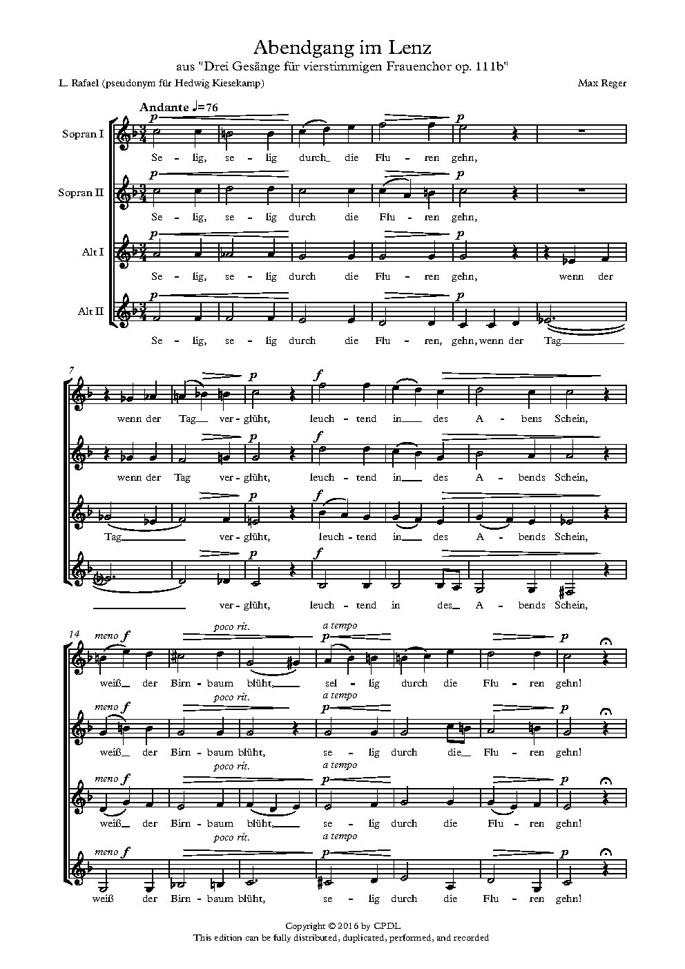 Abendgang im Lenz op. 111b Nr. 2