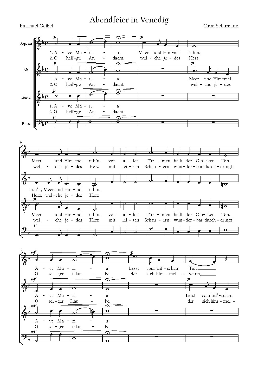 Abendfeier in Venedig - Choir Script PDF Thumbnail