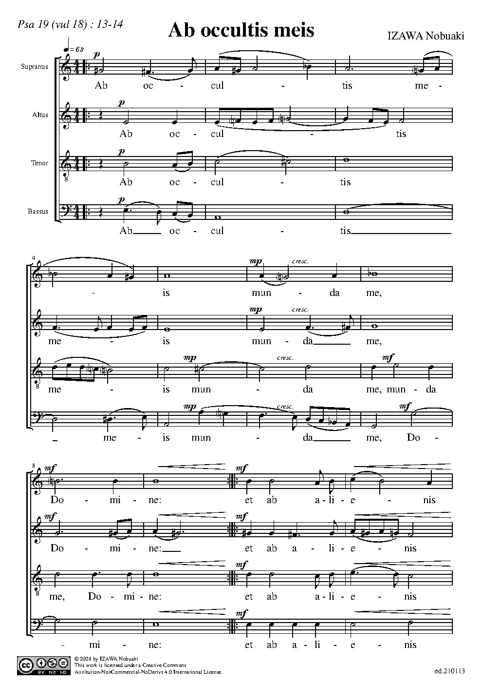 Ab occultis meis - Choir Script PDF Thumbnail