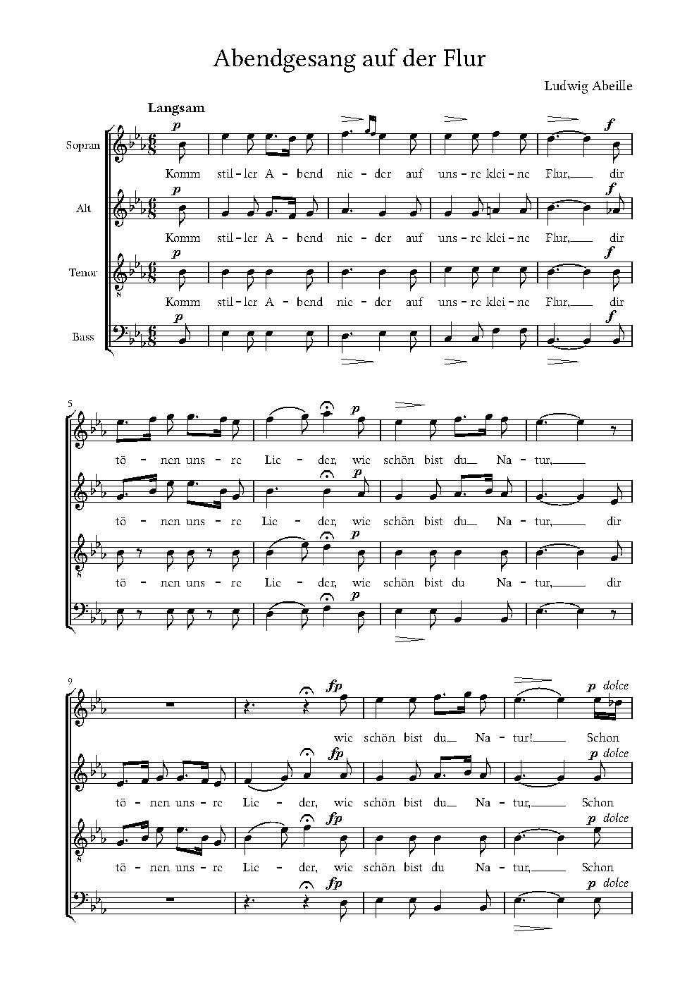 Abendgesang auf der Flur - Choir Script PDF Thumbnail