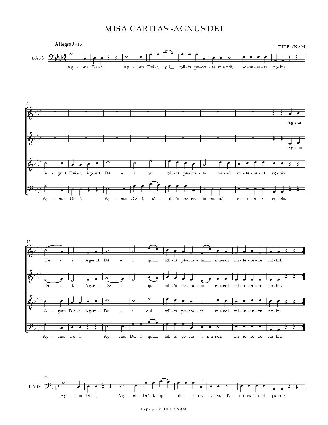 Agnus Caritas - Download Choir Script PDF