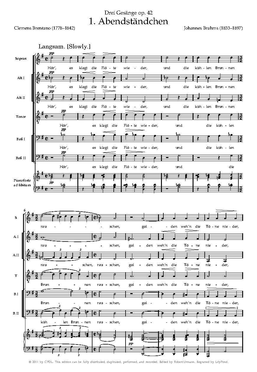 Abendständchen, Op. 42, No. 1