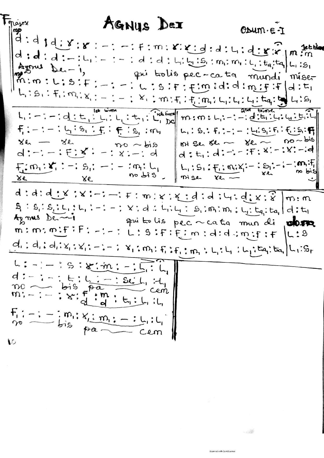 Agnus Dei By Odum Edward - Download Choir Script PDF