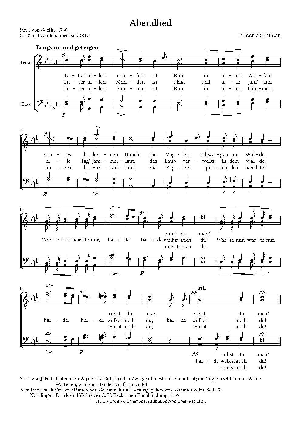 Abendlied - Choir Script PDF Thumbnail