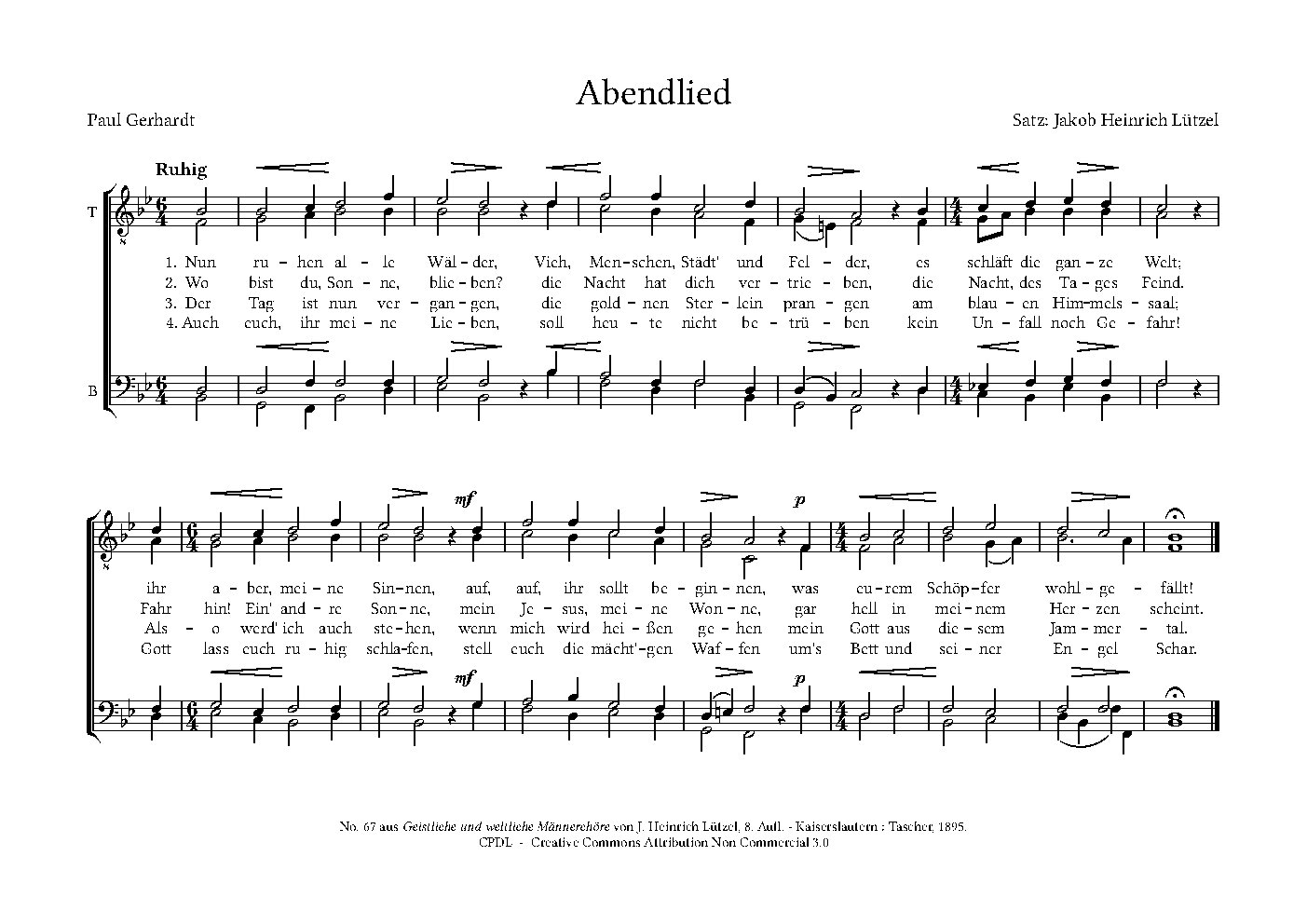 Abendlied - Choir Script PDF Thumbnail