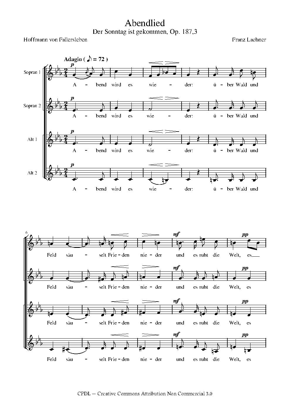 Abendlied, Op. 187, No. 3