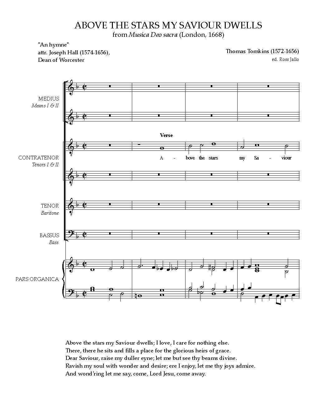 Above the stars my Saviour dwells - Choir Script PDF Thumbnail