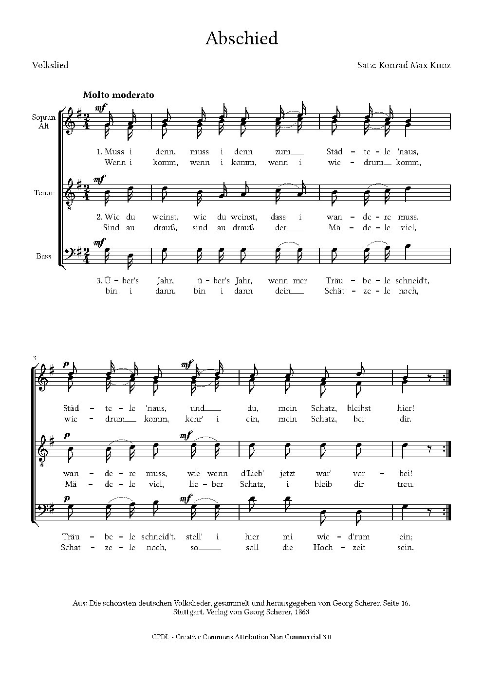 Abschied - Choir Script PDF Thumbnail