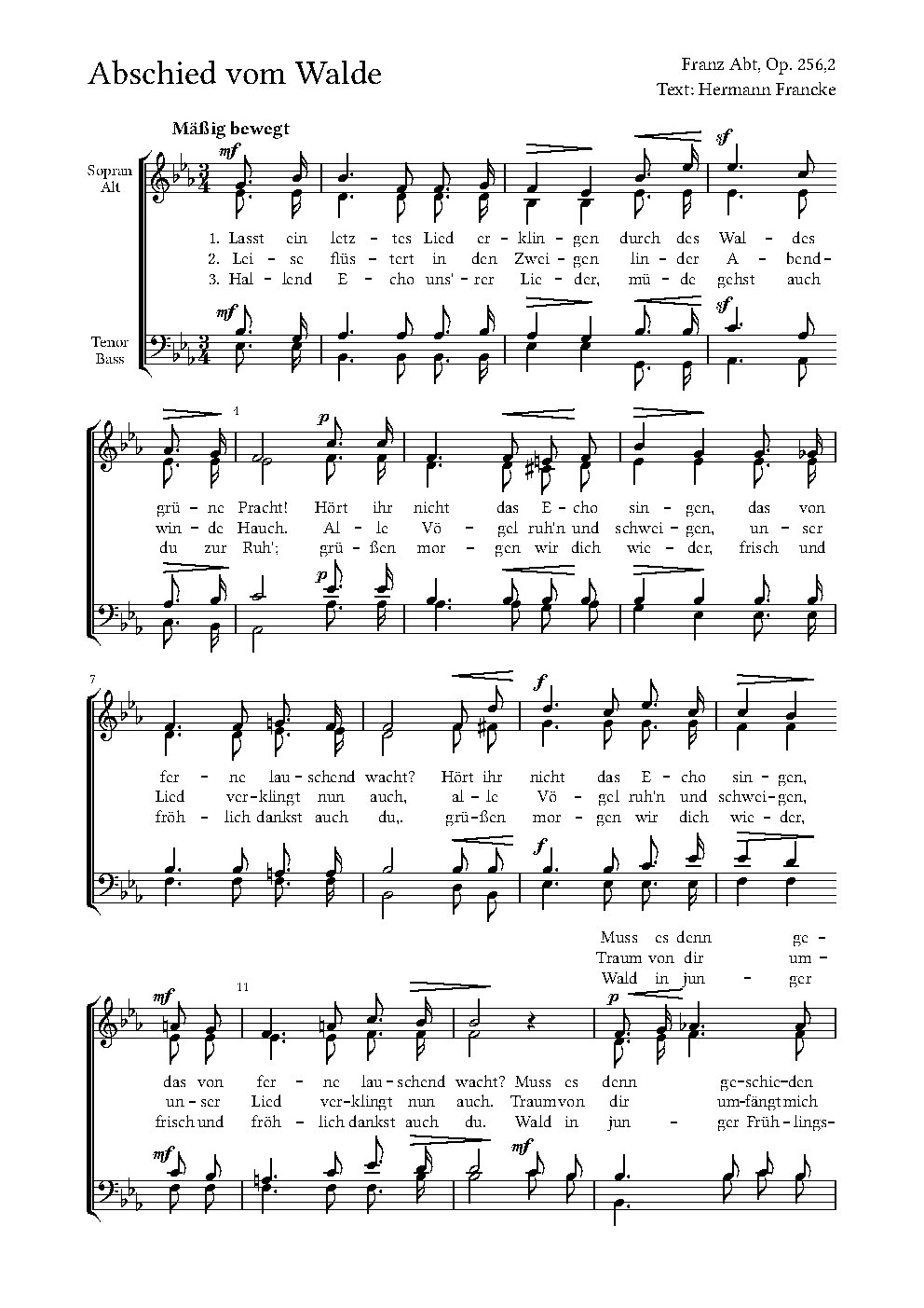 Abschied vom Walde, Op. 256, No. 2