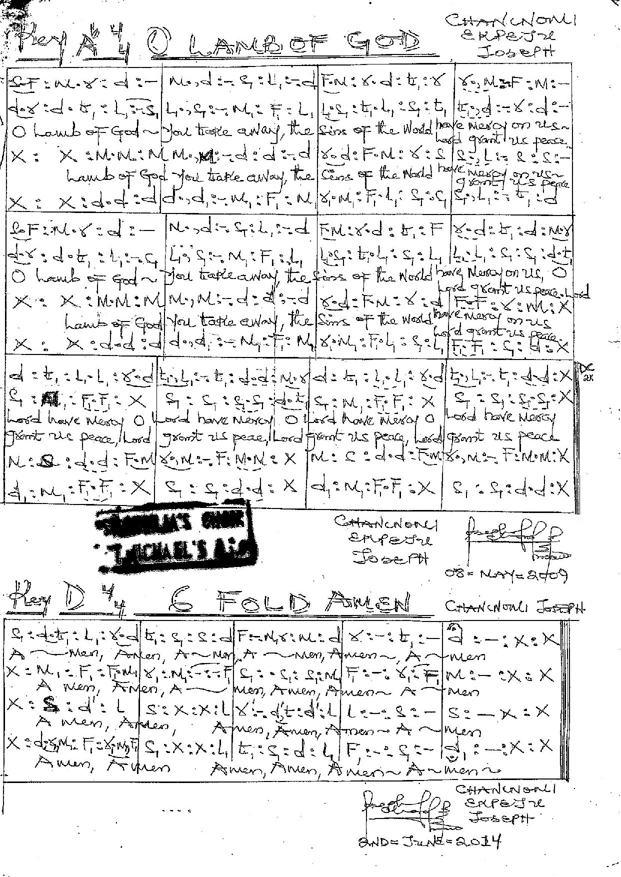 O Lamb Of God 2 - Download Choir Script PDF