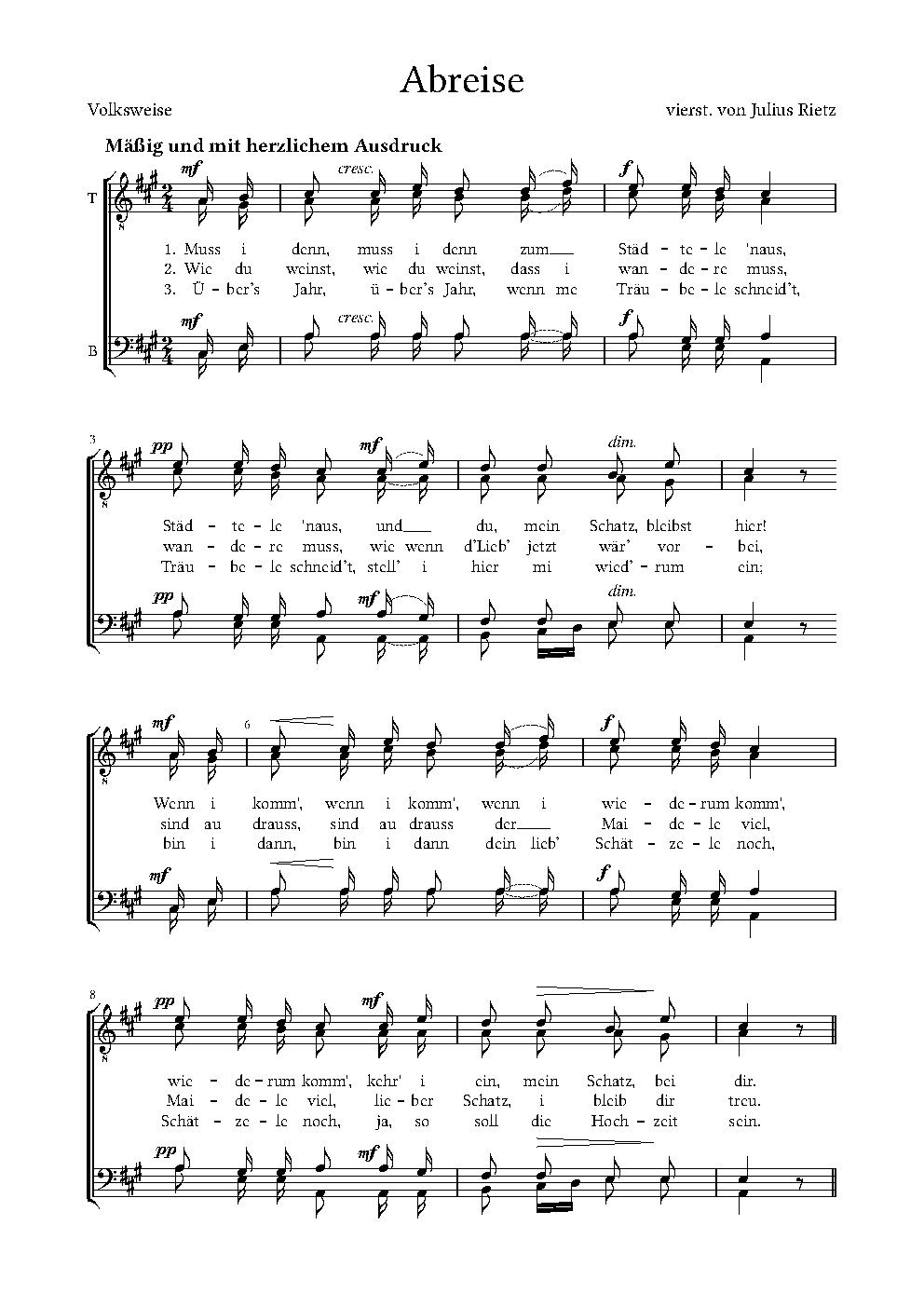 Abreise - Choir Script PDF Thumbnail