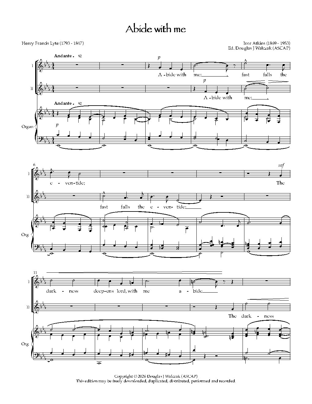 Abide with me - Choir Script PDF Thumbnail