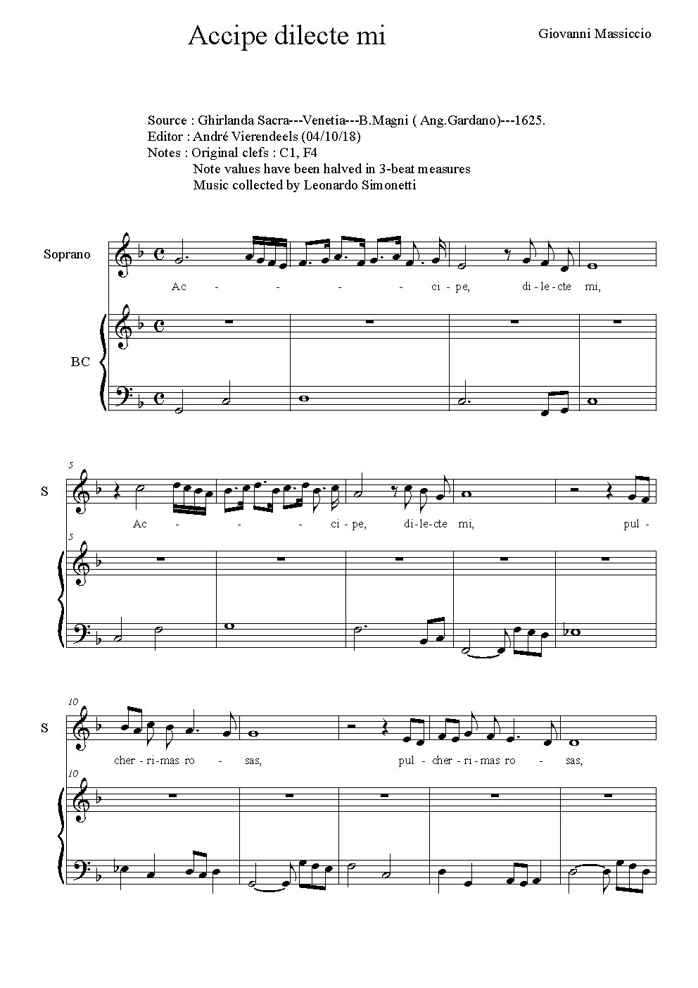 Accipe dilecte mi - Choir Script PDF Thumbnail