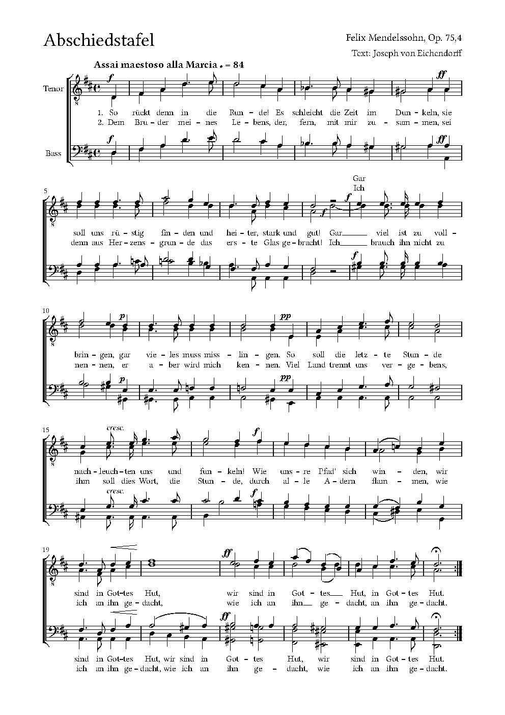 Abschiedstafel, Op. 75, No. 4