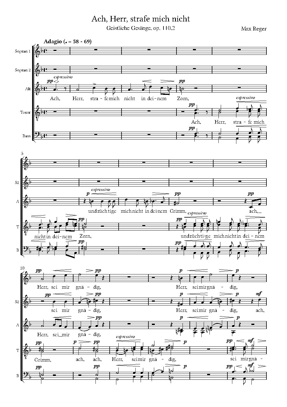 Ach, Herr, strafe mich nicht, Geistliche Gesänge, op. 110, No. 2