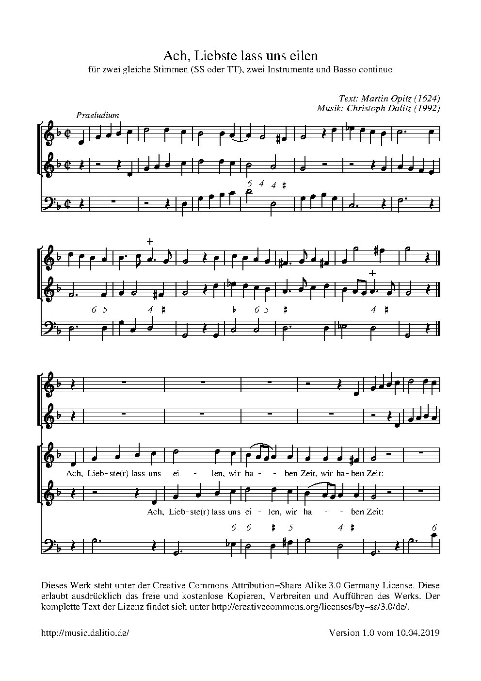 Ach, Liebste lass uns eilen - Choir Script PDF Thumbnail