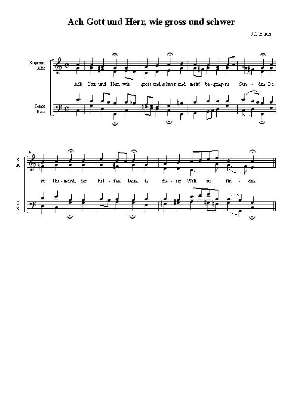 Ach Gott und Herr, wie gross und schwer (Chorale)