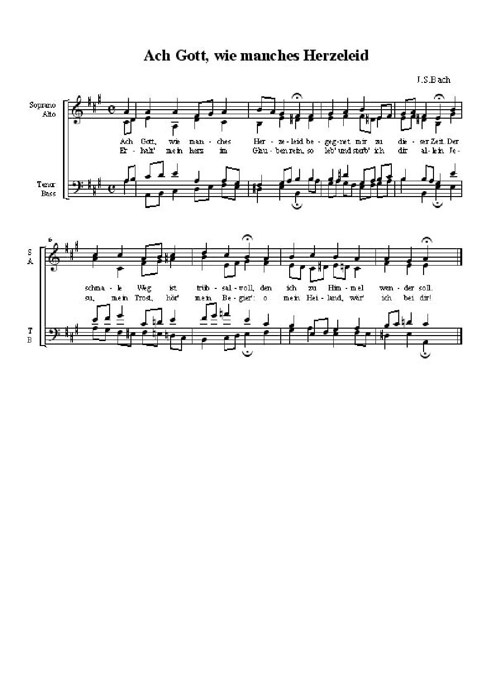 Ach Gott, wie manches Herzeleid, BWV 3