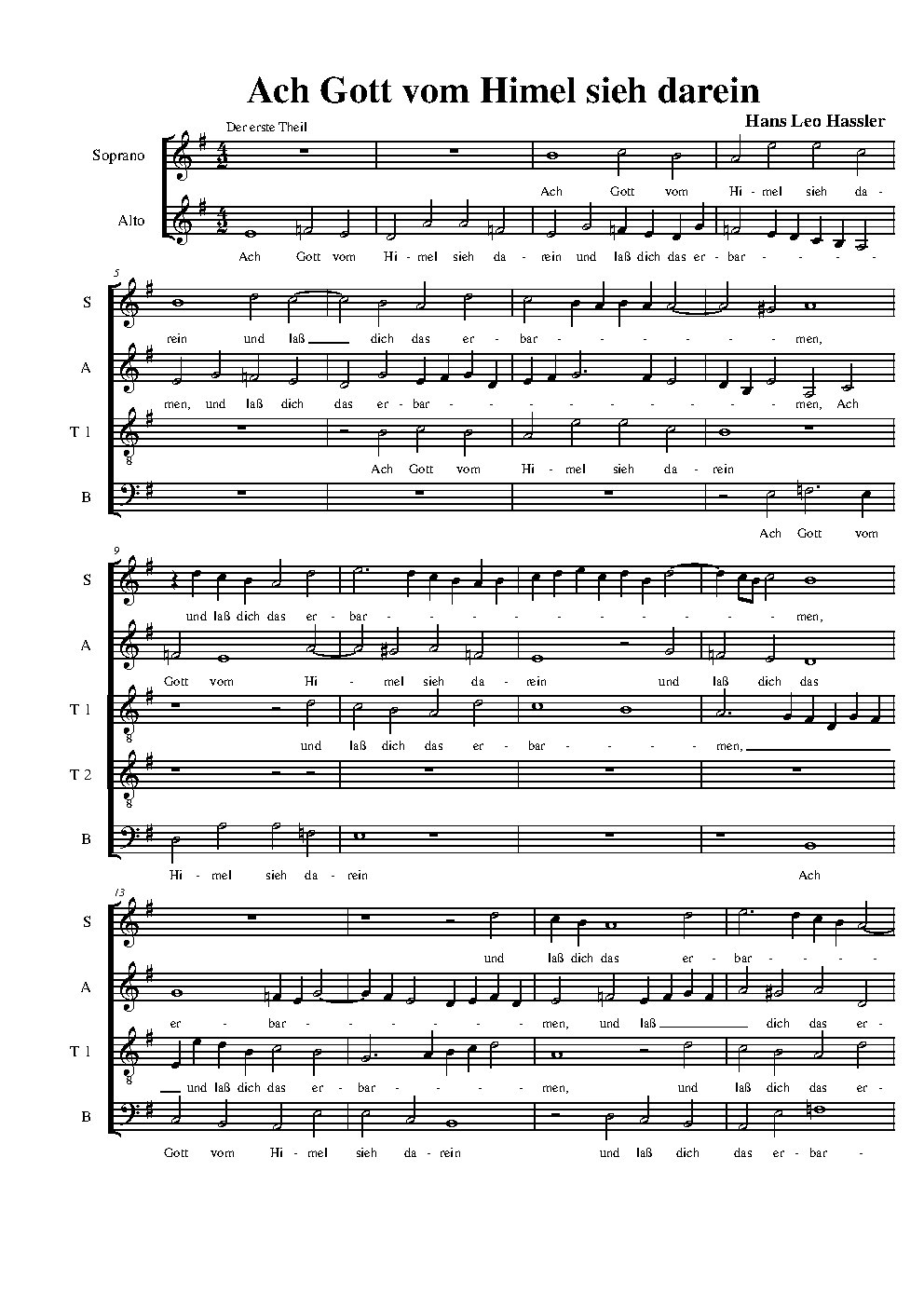Ach Gott vom Himel sieh darein (polyphonic)