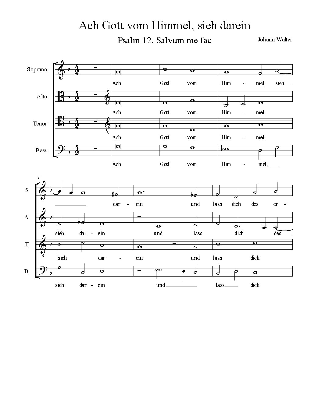 Ach Gott vom Himmel, sieh darein - Choir Script PDF Thumbnail
