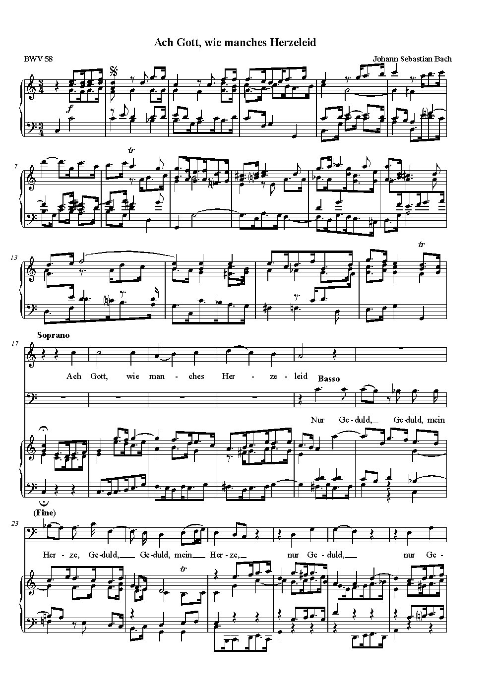 Ach Gott, wie manches Herzeleid, BWV 58