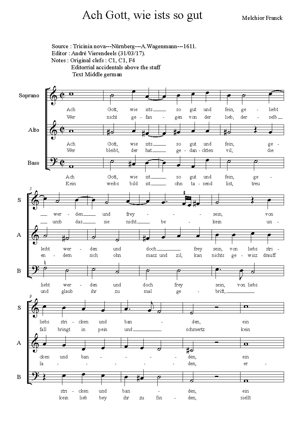 Ach Gott, wie ists so gut - Choir Script PDF Thumbnail