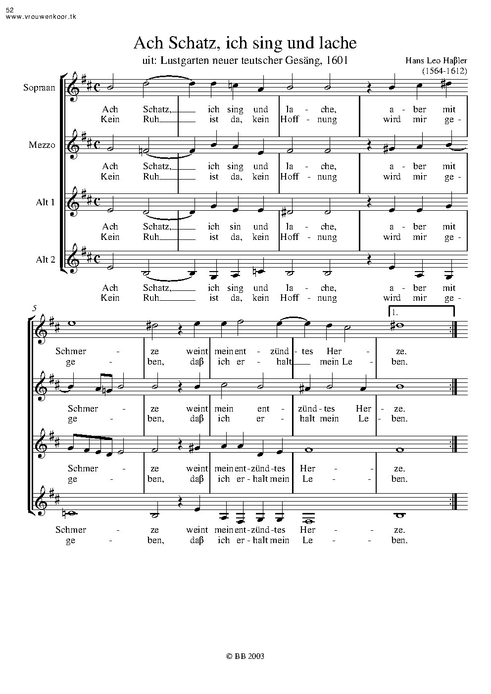 Ach Schatz, ich sing und lache