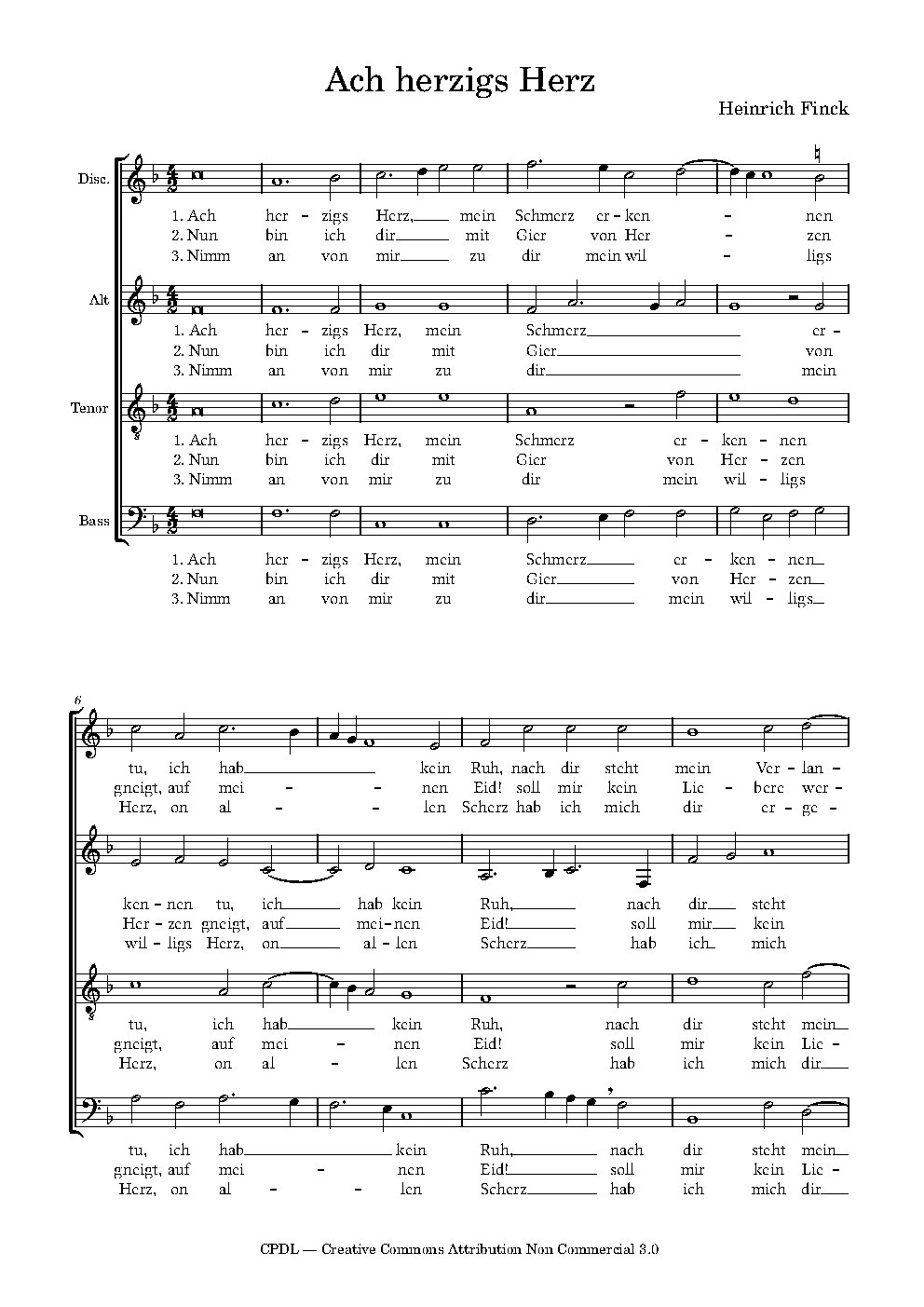 Ach herzigs Herz - Choir Script PDF Thumbnail