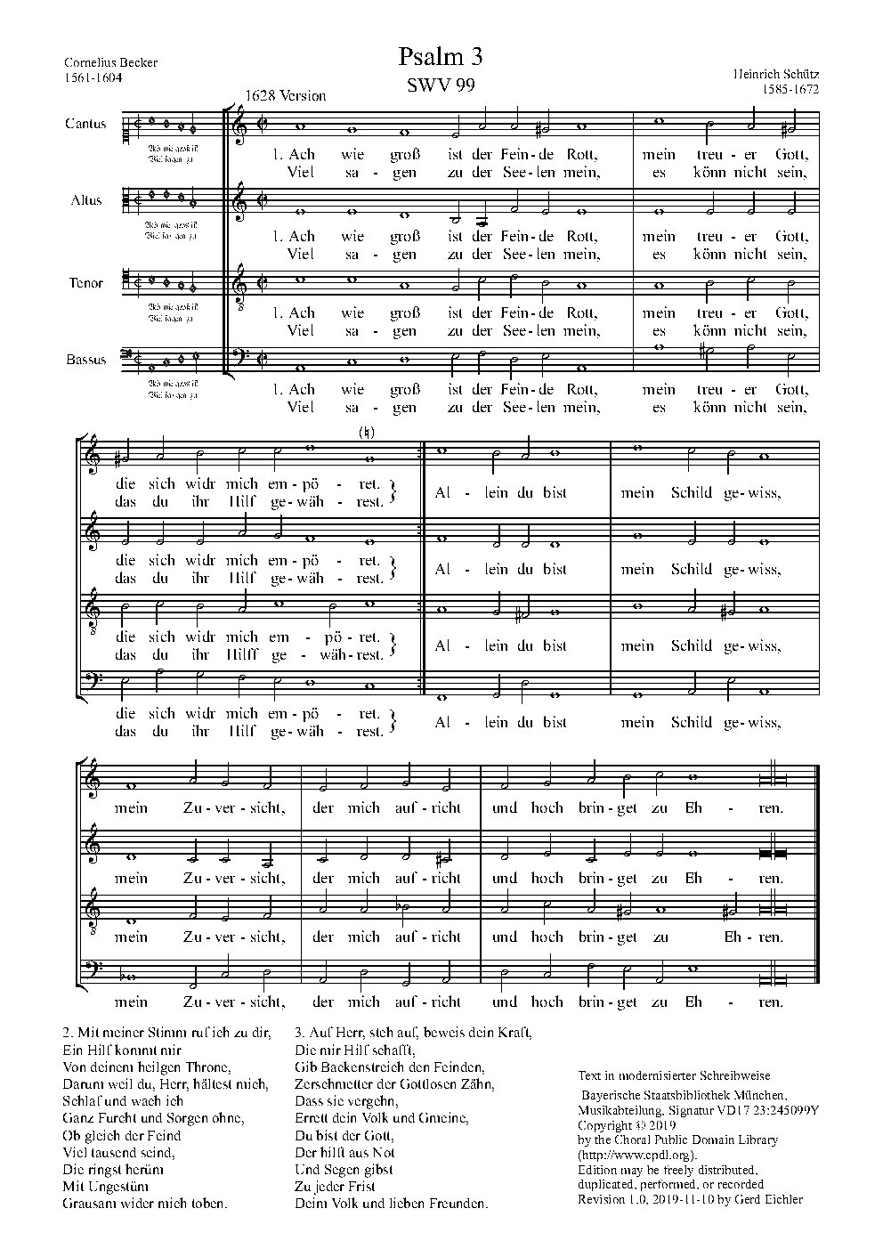 Ach wie gross ist der Feinde Rott, SWV 99 - Choir Script PDF Thumbnail