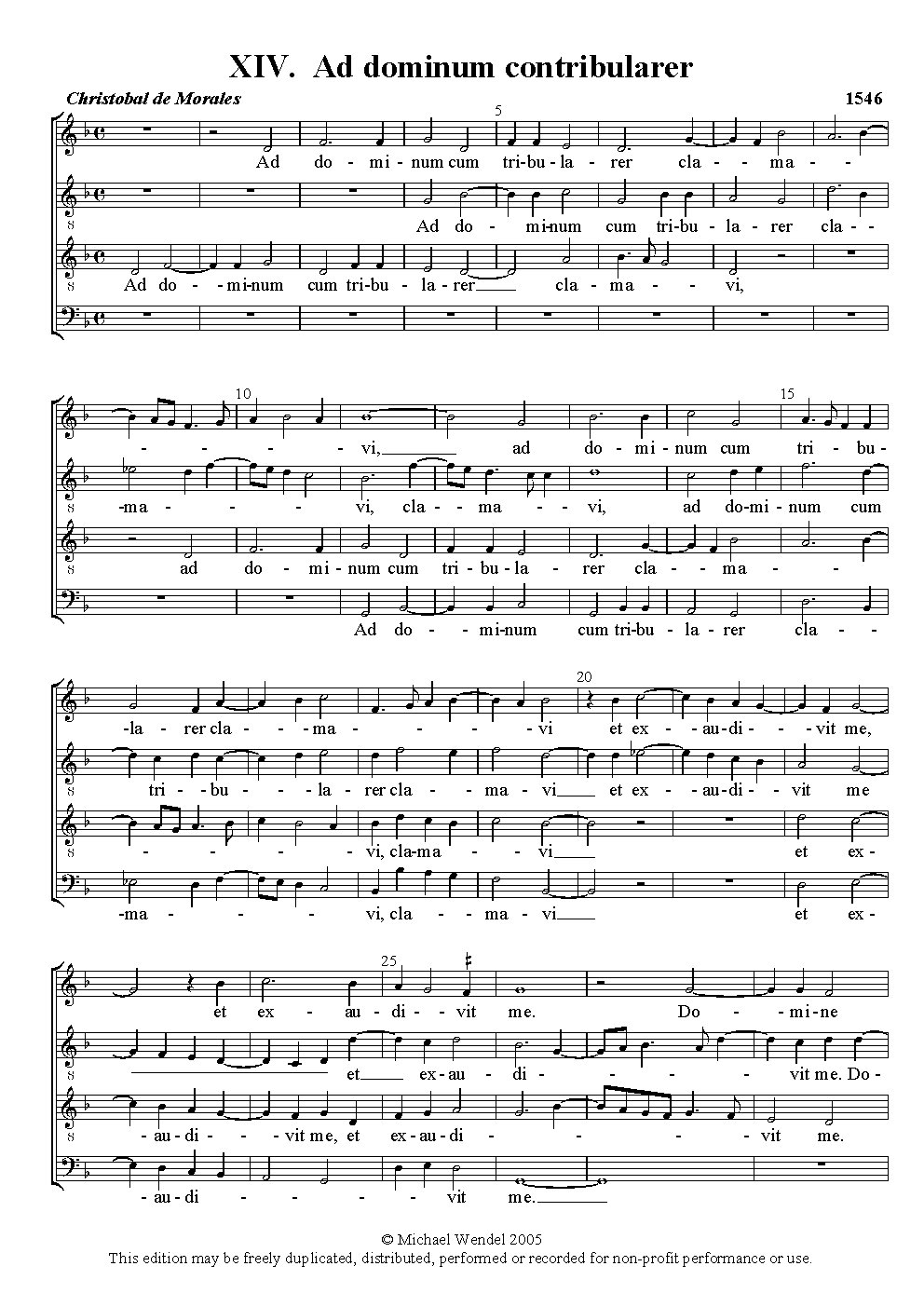 Ad dominum cum tribularer
