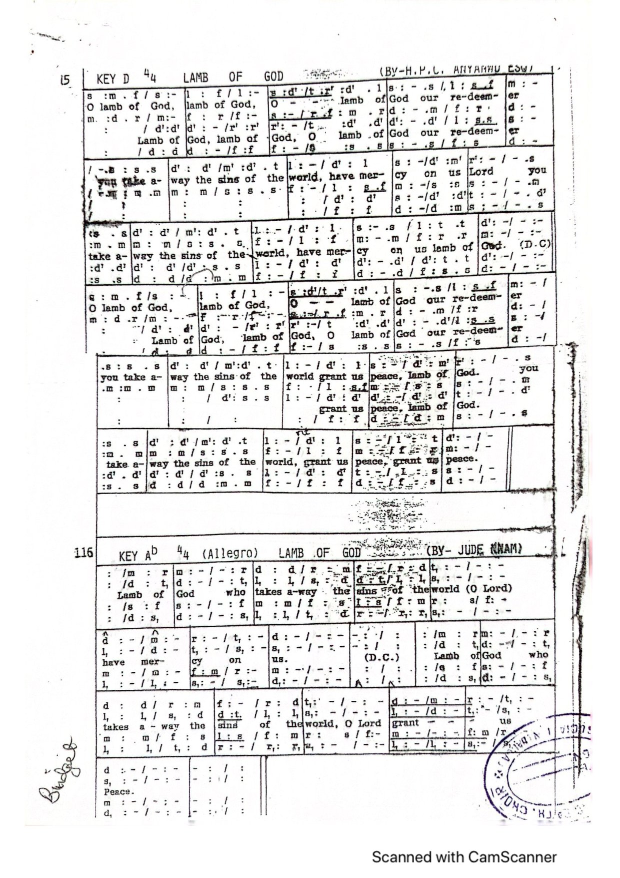Lamb Of God Our Redeemer - Download Choir Script PDF