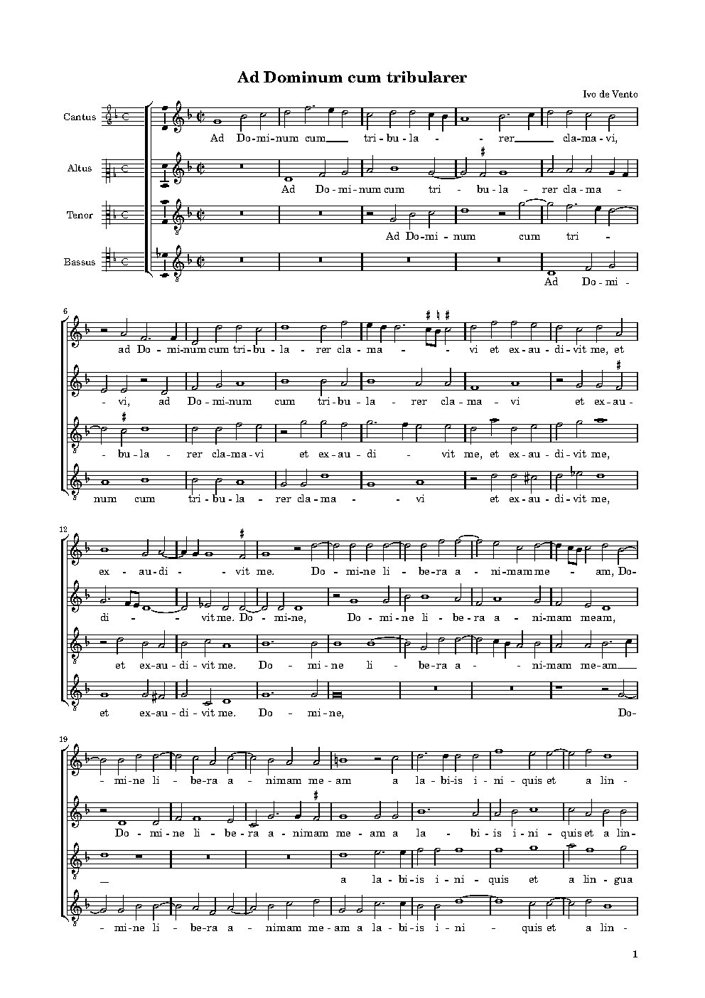 Ad Dominum cum tribularer - Choir Script PDF Thumbnail