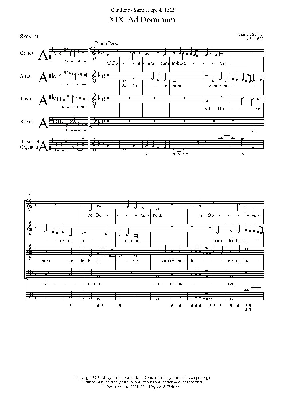 Ad Dominum cum tribularer, SWV 71