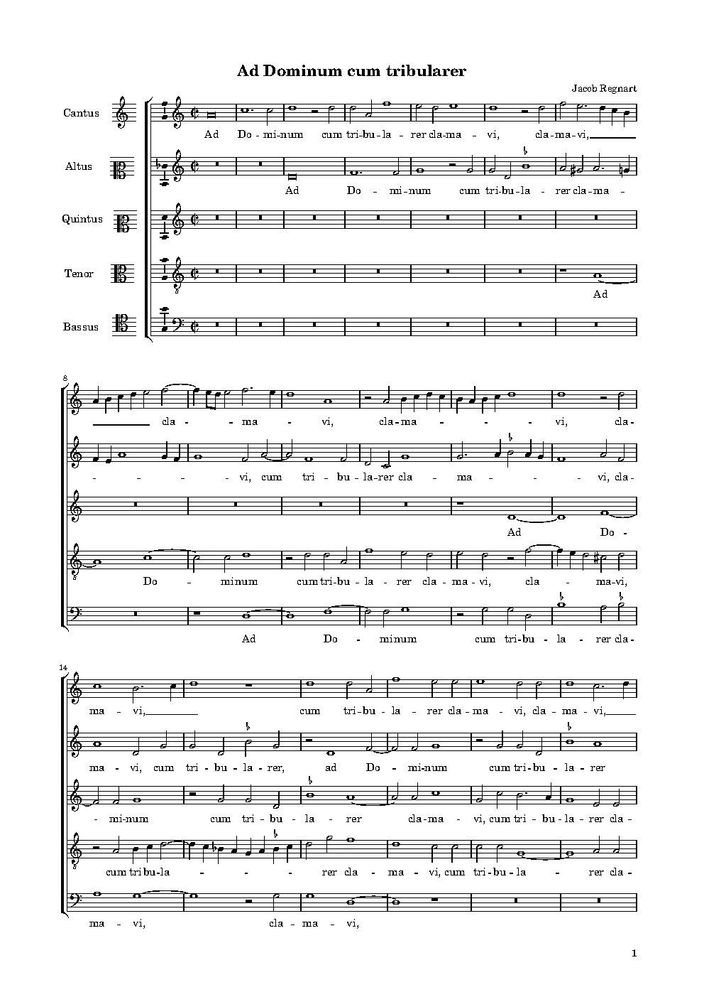 Ad Dominum cum tribularer - Choir Script PDF Thumbnail