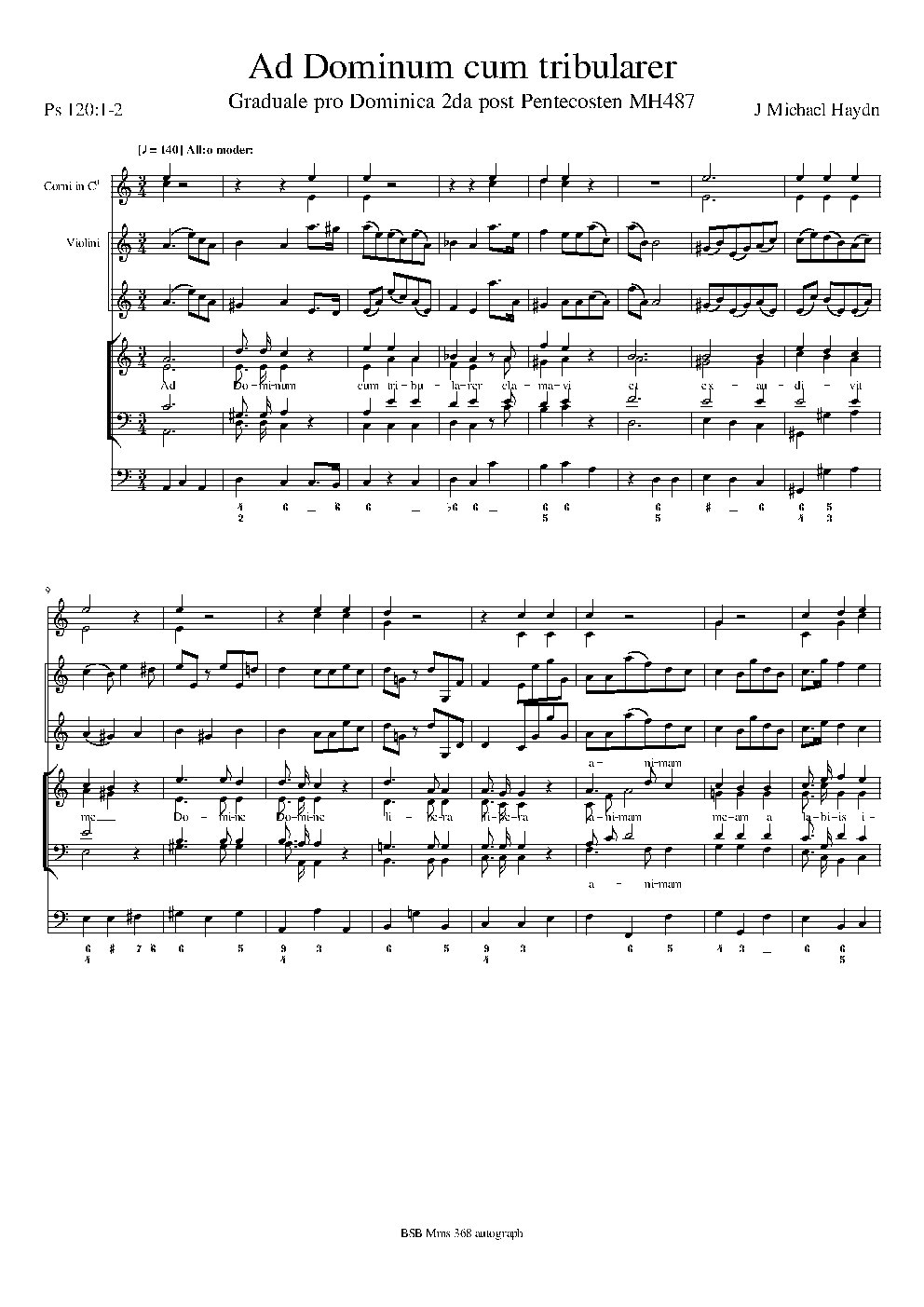 Ad Dominum cum tribularer, MH 487