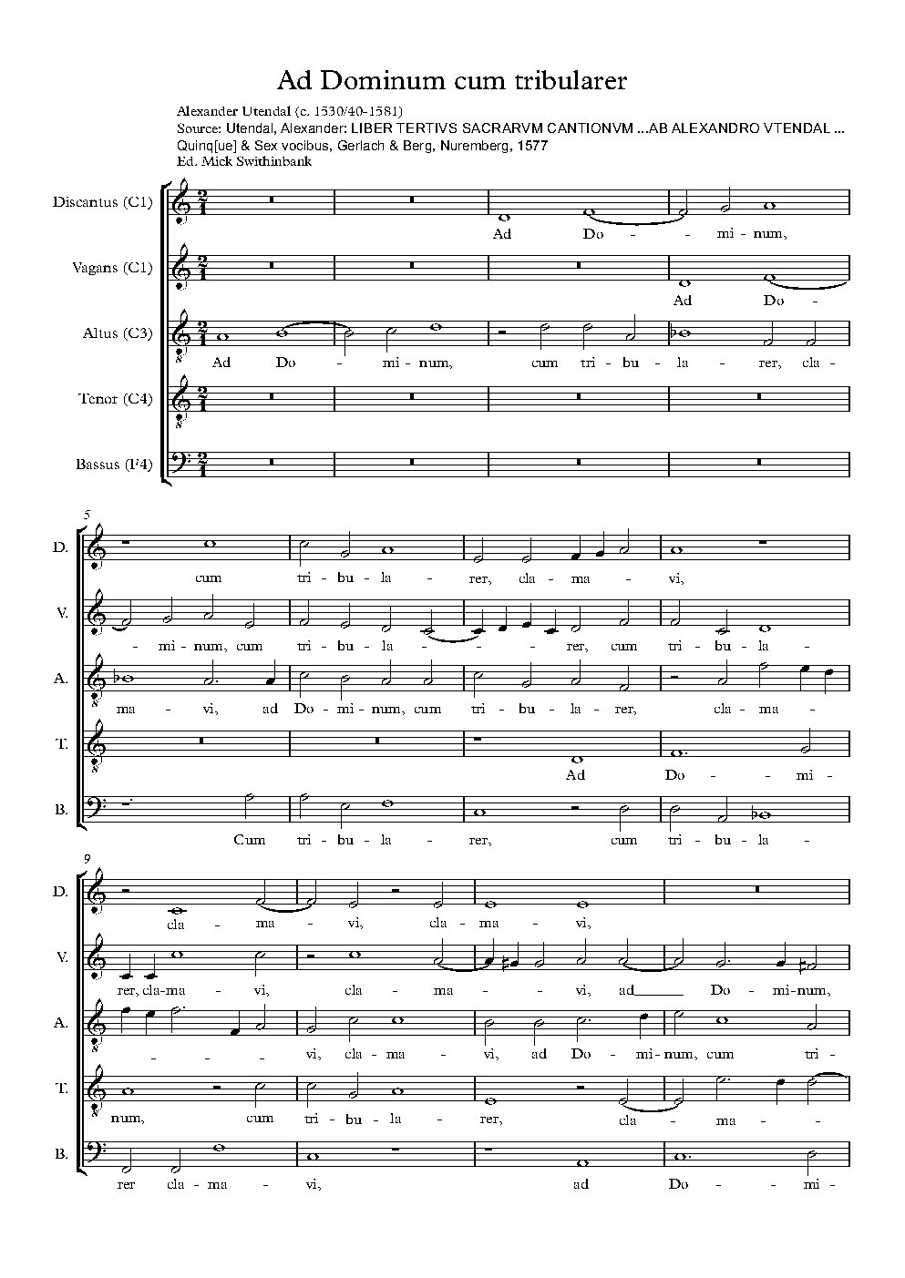 Ad Dominum cum tribularer - Choir Script PDF Thumbnail