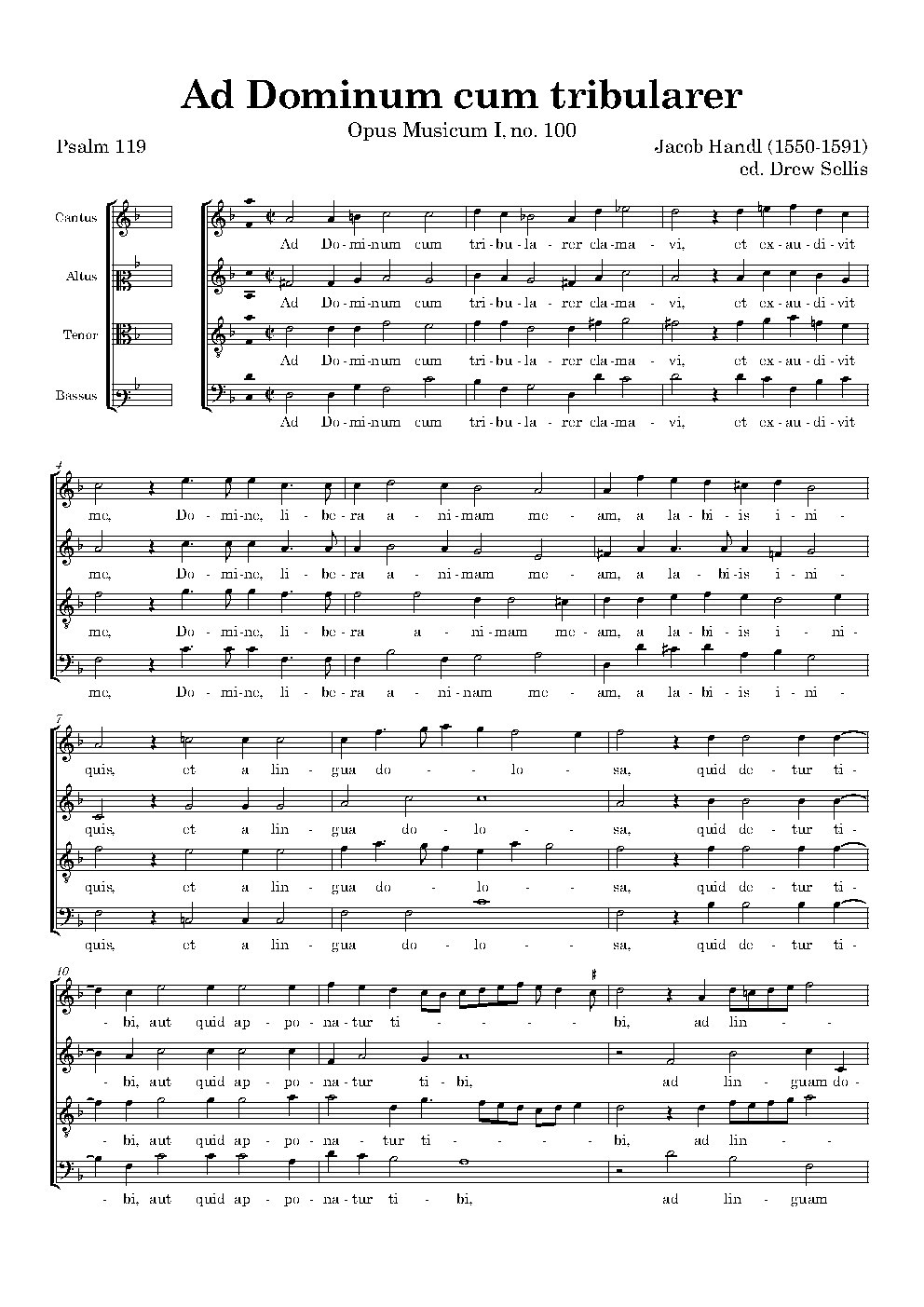 Ad Dominum cum tribularer - Choir Script PDF Thumbnail