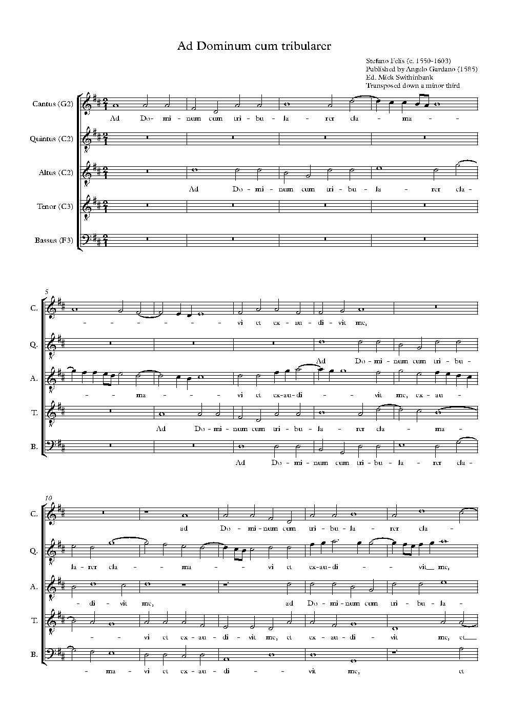 Ad Dominum cum tribularer - Choir Script PDF Thumbnail