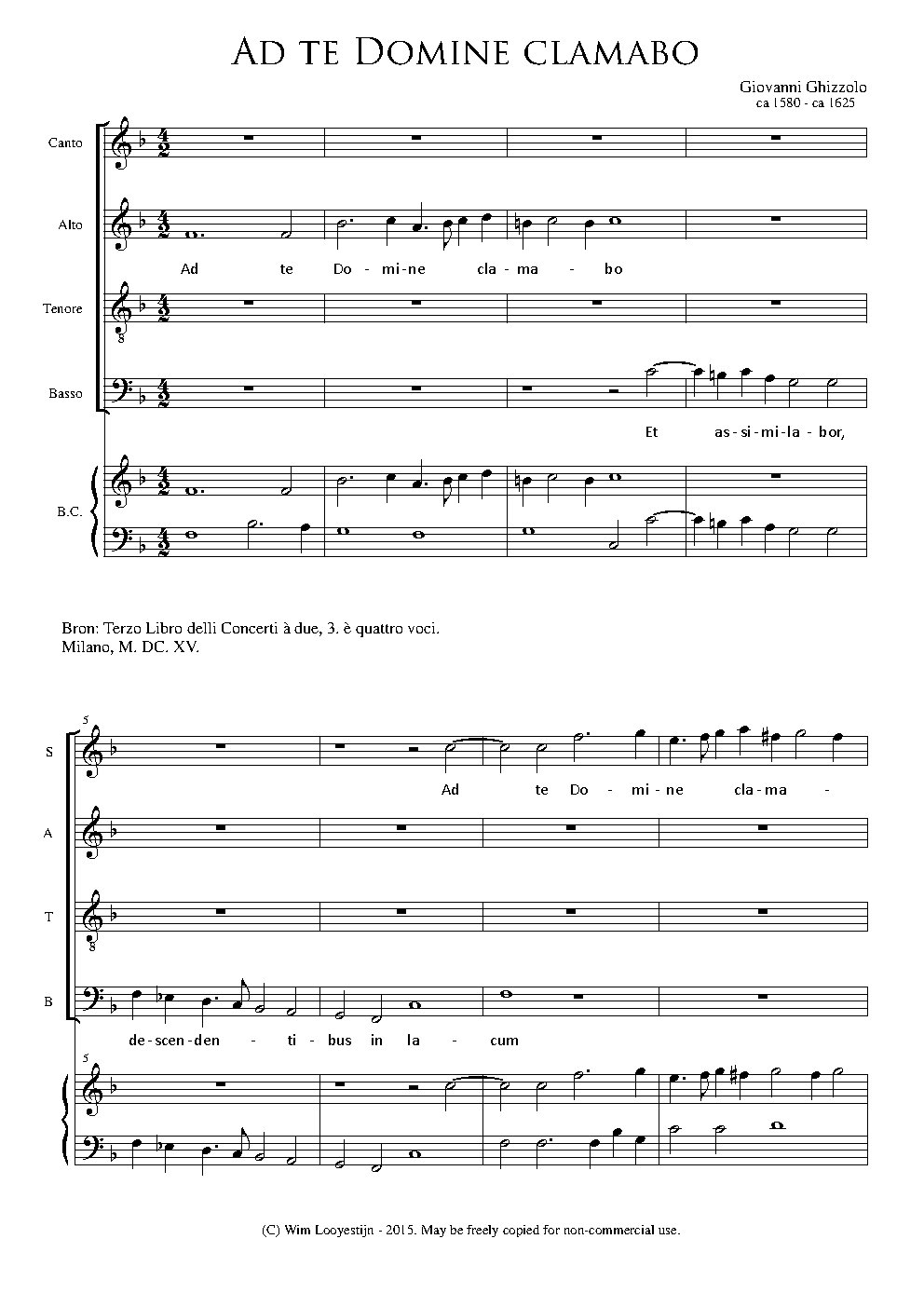 Ad te Domine clamabo - Choir Script PDF Thumbnail