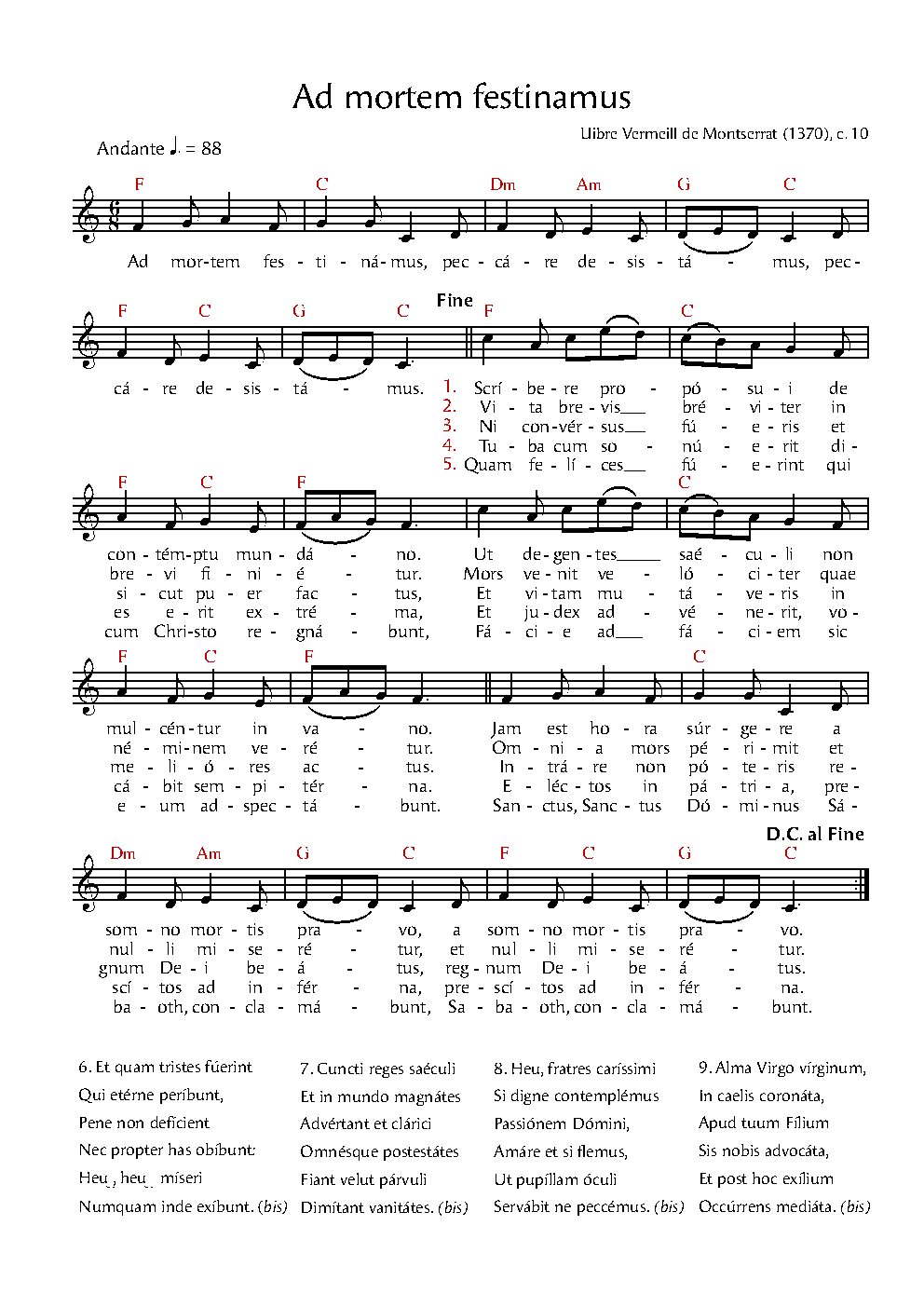 Ad mortem festinamus - Choir Script PDF Thumbnail