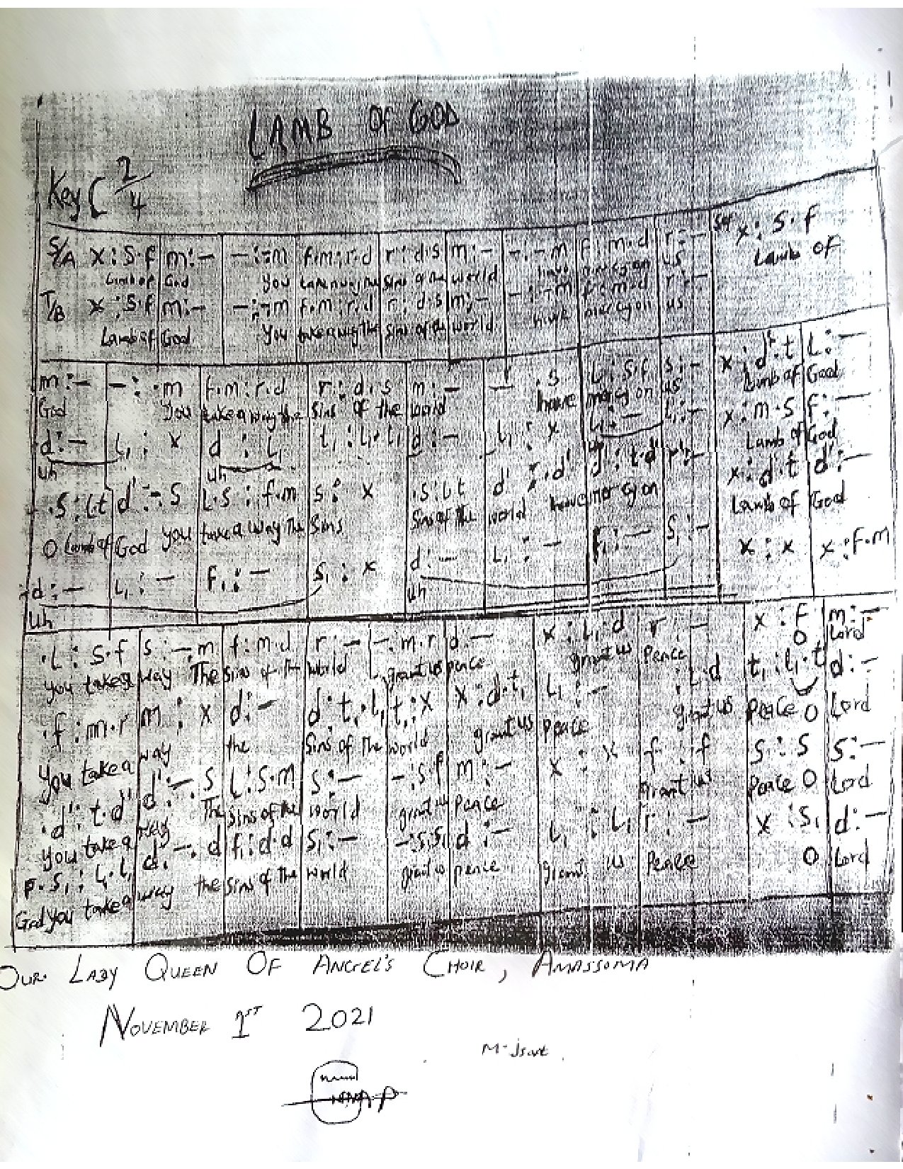 Lamb Of God By Jerry Cccca - Download Choir Script PDF