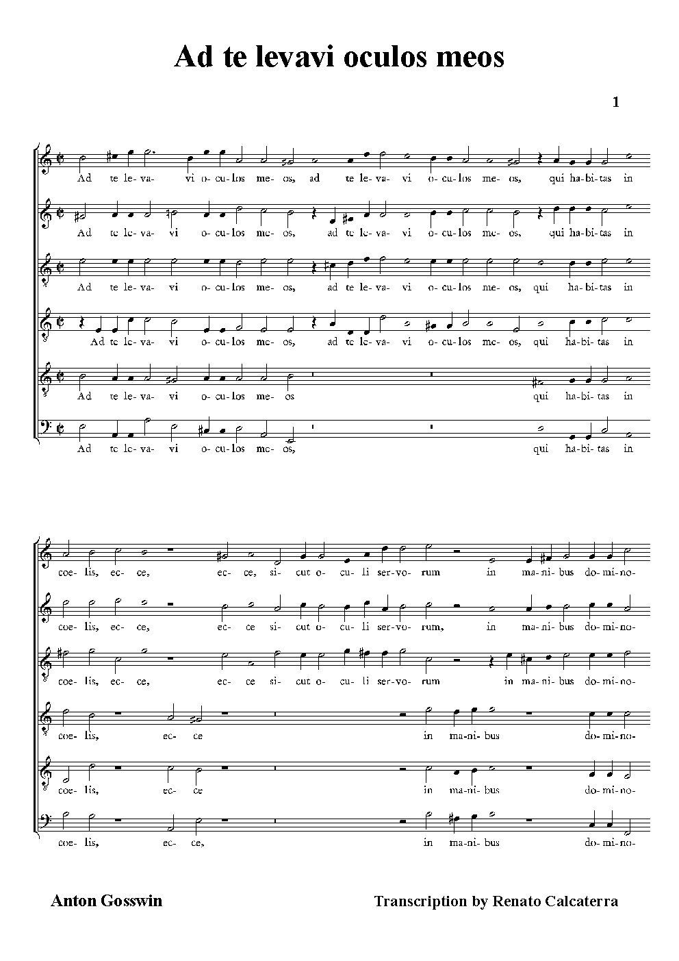 Ad te levavi oculos meos - Choir Script PDF Thumbnail