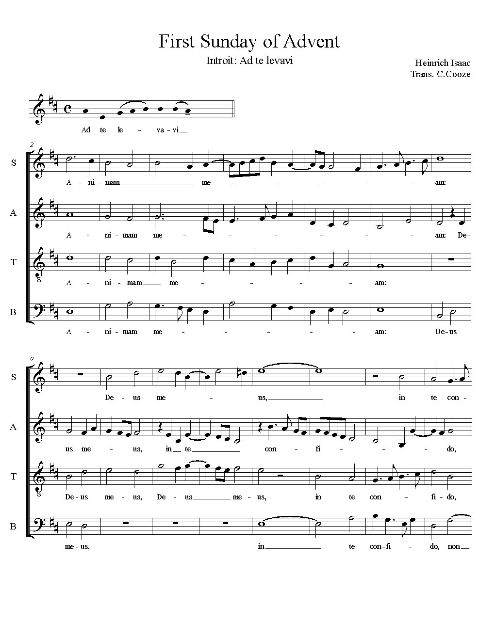 Ad te levavi - Choir Script PDF Thumbnail